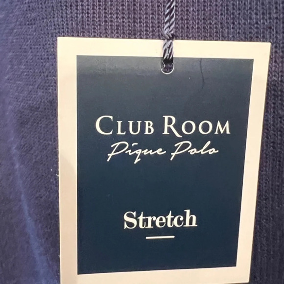 Men’s Club Room pique polo in navy blue size large w/ quarter zip front NEW - Picture 6 of 9